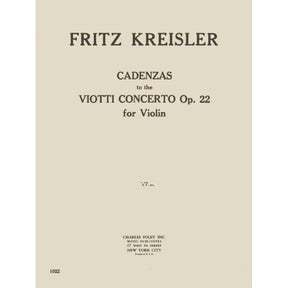 Kreisler, Fritz - Cadenzas to the Viotti Violin Concerto No. 22 in A minor - Carl Fischer Edition