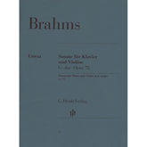 Brahms, Johannes - Sonata in G Major for Violin and Piano, Op 78 - edited by Hans Otto Hiekel - G Henle Verlag URTEXT Edition