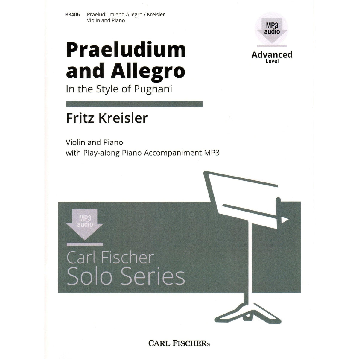Kreisler, Fritz - Praeludium and Allegro - Violin and Piano - Book/Online Audio - Carl Fischer Edition