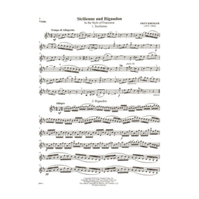 Kreisler, Fritz - Sicilienne and Rigaudon - for Violin and Piano - with Online Audio Access - Carl Fischer Edition