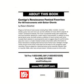 Bielefeld, Robert - Cantiga's Renaissance Festival Favorites for All Instruments - Treble Clef with Guitar Chords and Online Audio - Mel Bay Publication