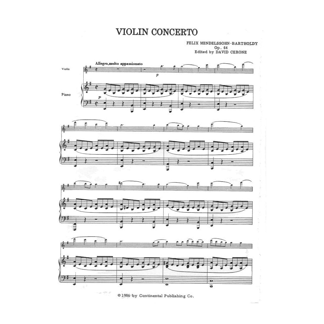 Mendelssohn Violin Concerto Sheet Music
