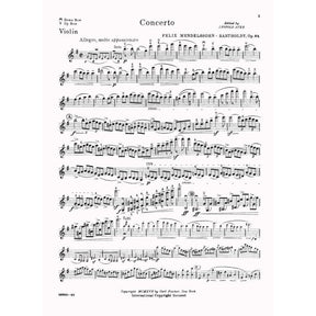 Mendelssohn, Felix - Concerto in E Minor, Op 64 - Violin and Piano - edited by Leopold Auer - Carl Fischer Edition