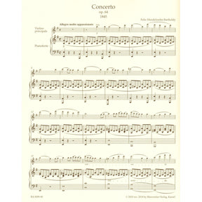 Mendelssohn, Felix - Concerto in E minor, Op 64 - Violin and Piano - Barenreiter Urtext