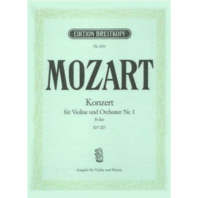 Mozart, WA - Concerto No 1 in B-flat Major, K 207 - Violin and Piano - edited by Paul Graf Waldersee - Breitkopf & Härtel Edition