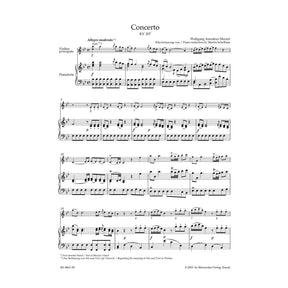 Mozart, WA - Concerto No 1 in B-flat Major, K 207 - Violin and Piano - edited by Christoph Hellmut Mahling - Bärenreiter Verlag URTEXT