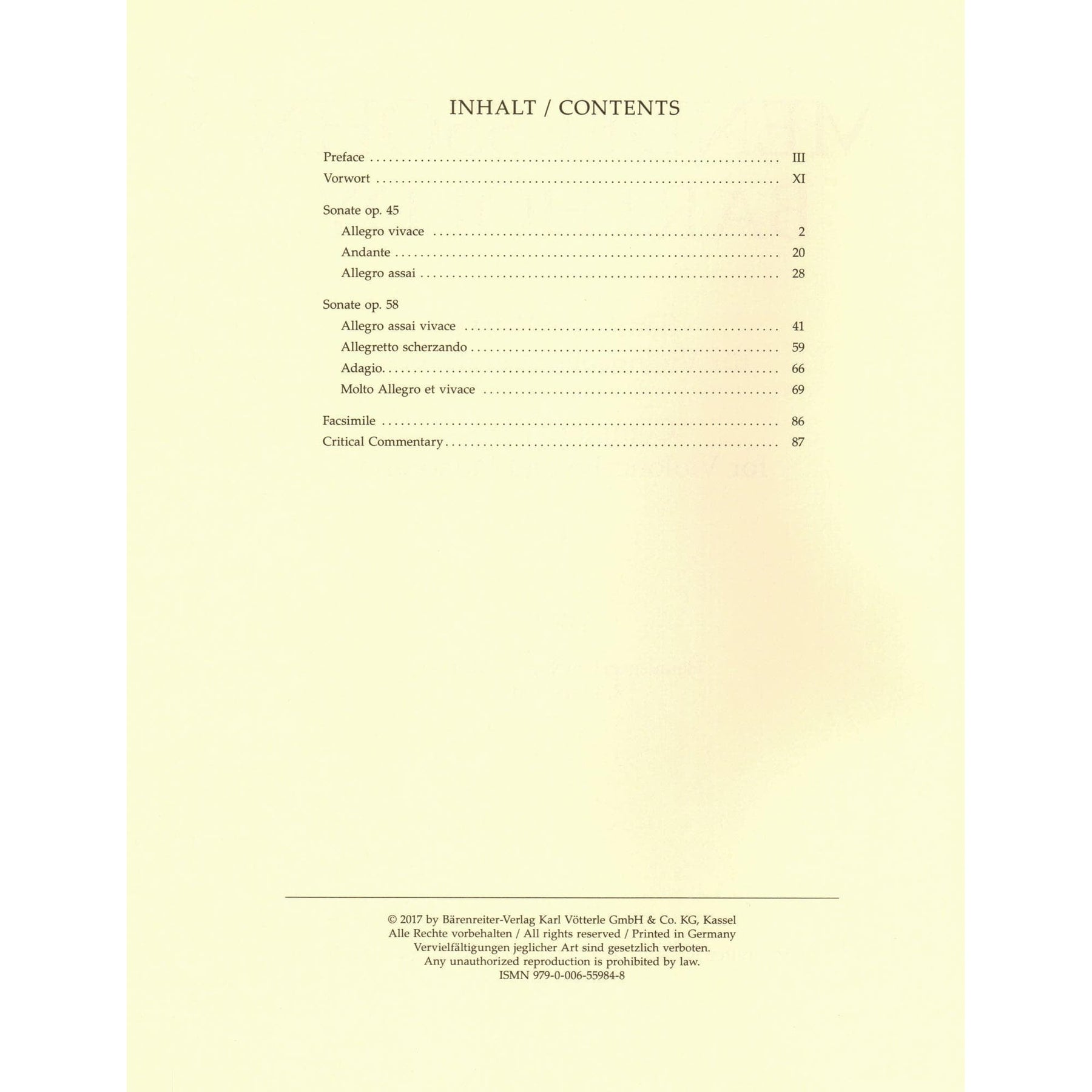 Mendelssohn, Felix - Complete Works, Volume 1: Sonatas - Op. 45, 58 - for Cello and Piano - Barenreiter URTEXT