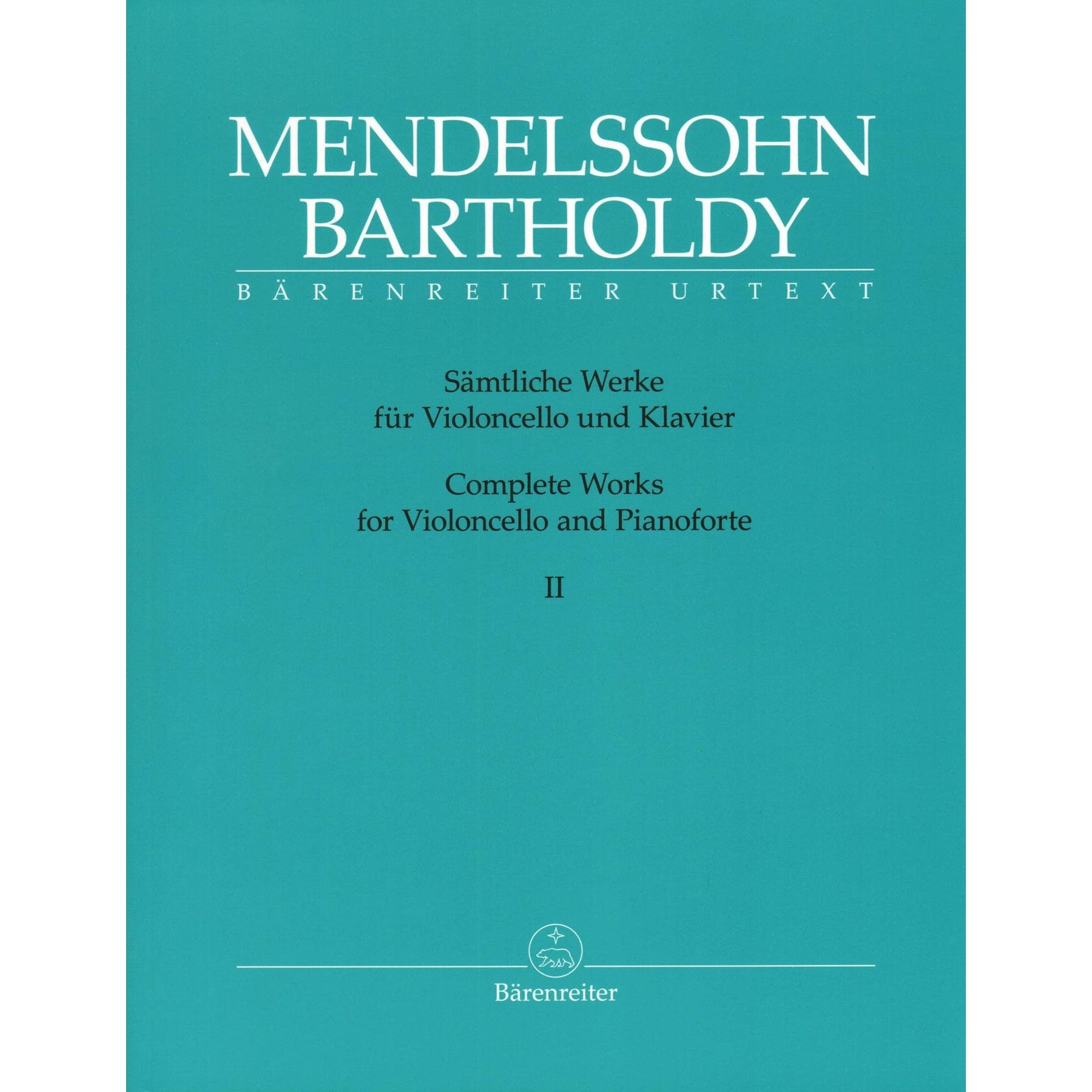 Mendelssohn, Felix - Complete Works, Volume 2 - Op. 17, Op. 109, Assai Tranquillo, Variationen - for Cello and Piano - Barenreiter URTEXT