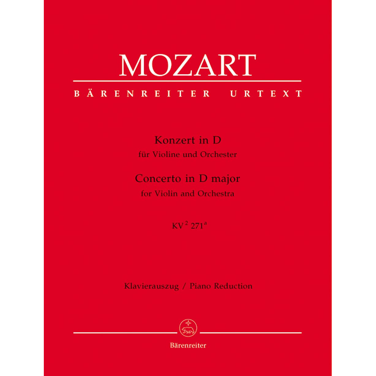 Mozart, WA - Concerto in D Major, K 271 - Violin and Piano - edited by Christoph Hellmut Mahling - Bärenreiter Verlag URTEXT