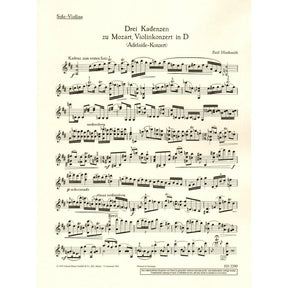 Mozart, WA - Concerto in D Major, K 294a ("Adelaide") - Violin and Piano - arranged by Marius Casadesus - Schott Edition