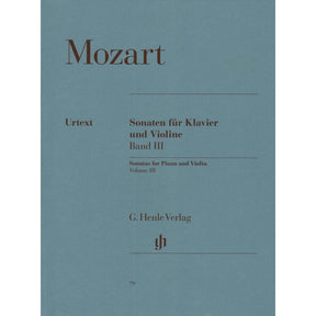 Mozart, WA - Sixteen Sonatas, Volume 3 - Violin and Piano - edited by Wolf-Dieter Seiffert - G Henle Verlag URTEXT