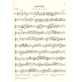 Mozart, WA - Sixteen Sonatas, Volume 3 - Violin and Piano - edited by Wolf-Dieter Seiffert - G Henle Verlag URTEXT