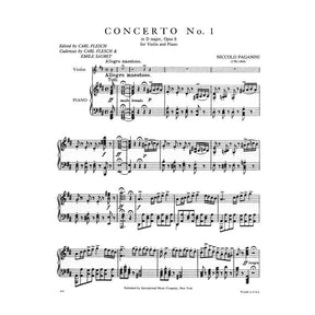 Paganini, Niccolo - Concerto No 1 in D Major, Op 6 - for Violin and Piano - edited by Carl Flesch - International Music Company