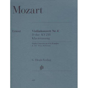 Mozart, WA - Concerto No 4 in D Major, K 218 - for Violin and Piano - edited by Wolf-Dieter Seiffert and Siegfried Petrenz - G Henle Verlag URTEXT