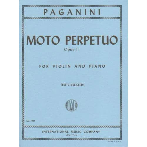 Paganini, Niccolò - Moto Perpetuo (Perpetual Motion), Op 11 - Violin and Piano - International Music Company