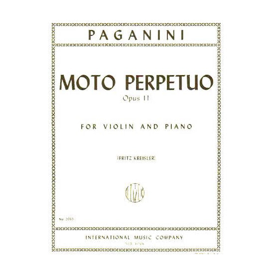 Paganini, Niccolò - Moto Perpetuo (Perpetual Motion), Op 11 - Violin and Piano - International Music Company