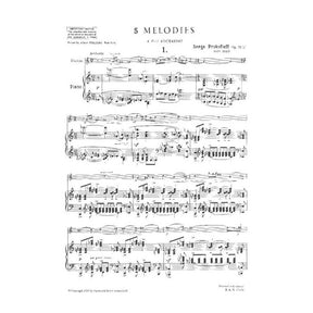 Prokofiev, Serge - Five Melodies, Op 35 - Violin and Piano - published by Boosey & Hawkes