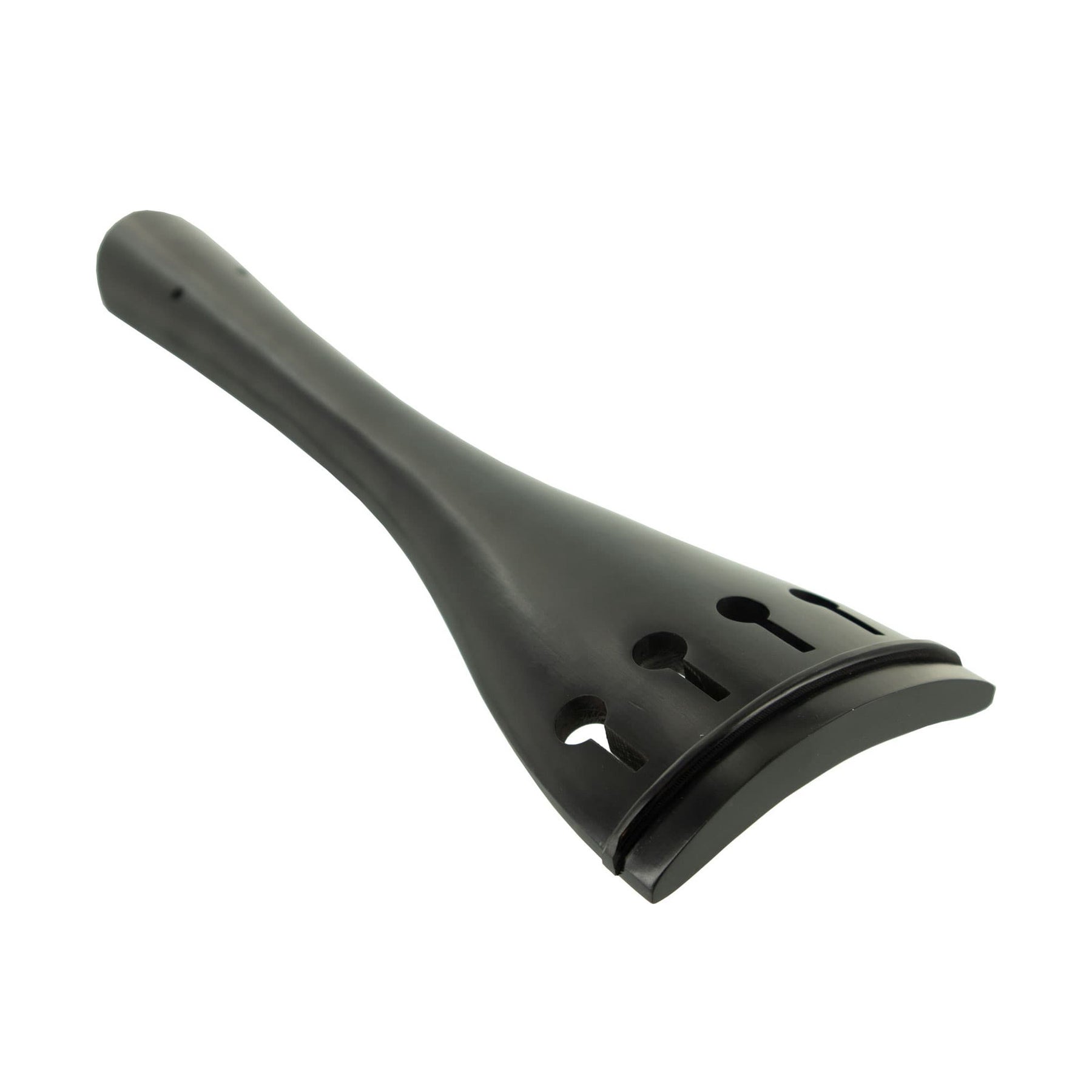 Ebony Double Bass Tailpiece with Perpendicular (visible) Tailgut Holes – 3/4 Size
