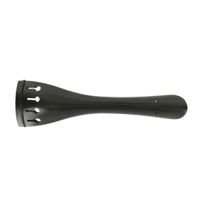 Ebony Double Bass Tailpiece with Perpendicular (visible) Tailgut Holes – 3/4 Size