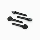 Set of Heart Shaped Ebony Violin Pegs with Black Pin 4/4 Size