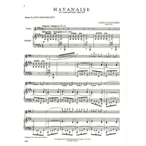 Saint-Saëns, Camille - Havanaise, Op 83 - Violin and Piano - edited by Zino Francescatti - International Music Company