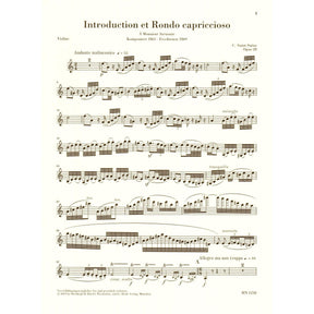 Saint-Saens, Camille - Introduction et Rondo capriccioso - for Violin and Piano - Edited by Peter Jost - G Henle Verlag URTEXT