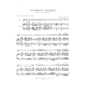 Sarasate, Pablo - Caprice Basque, Op 24 - Violin and Piano - edited by Zino Francescatti - published by International Music Company