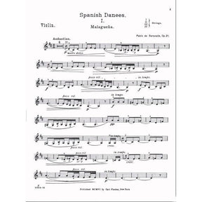 Sarasate, Pablo de - Malaguena Op 21 - for Violin and Piano - Carl Fischer