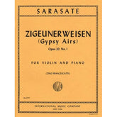 Sarasate, Pablo - Zigeunerweisen Op 20 - for Violin and Piano - edited by Francescatti - by International Music Company