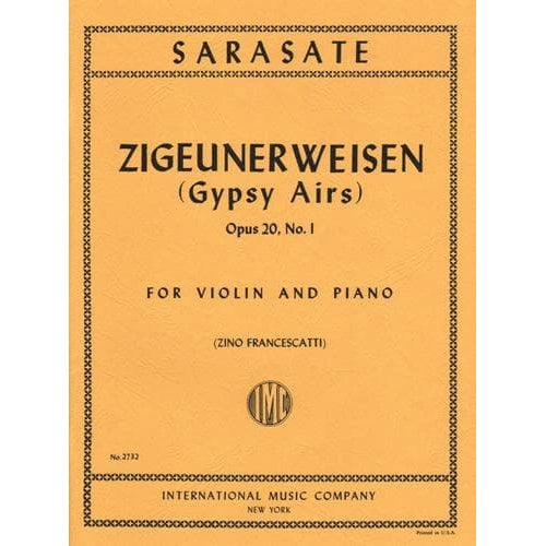 Sarasate, Pablo - Zigeunerweisen Op 20 - for Violin and Piano - edited by Francescatti - by International Music Company