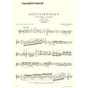 Sarasate, Pablo - Zigeunerweisen Op 20 - for Violin and Piano - edited by Francescatti - by International Music Company