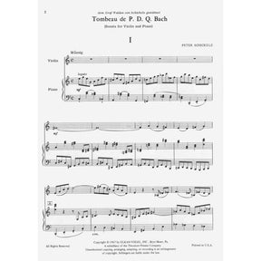 Schickele, Peter - Tombeau de PDQ Bach - for Violin and Piano - Theodore Presser Company
