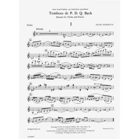 Schickele, Peter - Tombeau de PDQ Bach - for Violin and Piano - Theodore Presser Company