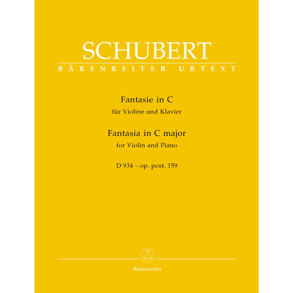 Schubert, Franz - Fantasia In C Major, Op 159, D 934 - for Violin and Piano - Barenreiter URTEXT