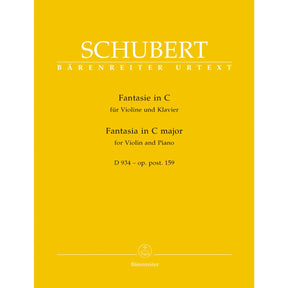 Schubert, Franz - Fantasia In C Major, Op 159, D 934 - for Violin and Piano - Barenreiter URTEXT