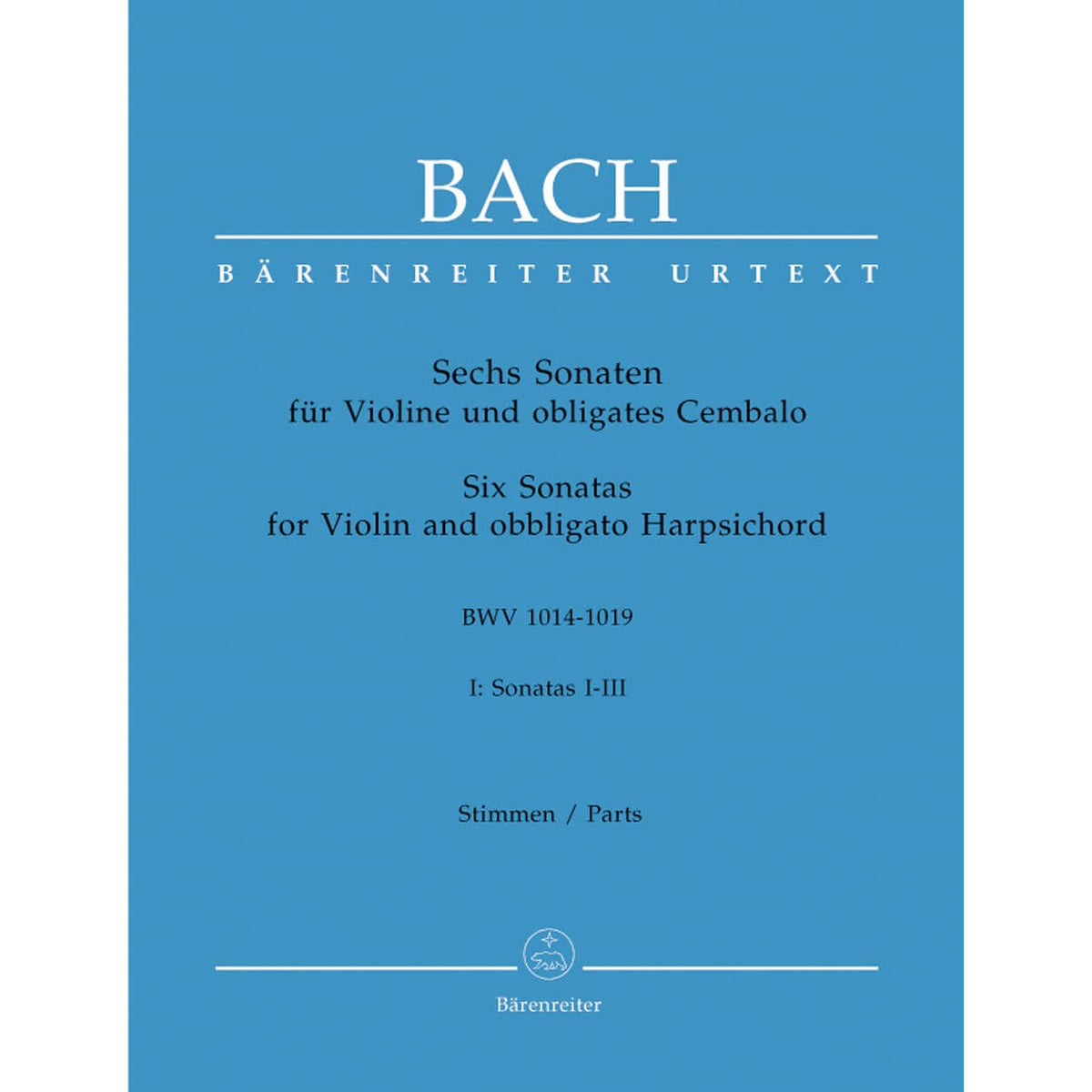 Bach, JS - 6 Sonatas for Violin and Piano, BWV 1014-1019, Volume 1 - for Violin and Piano -  edited by Wollny and Manze - Barenreiter Verlag URTEXT Edition