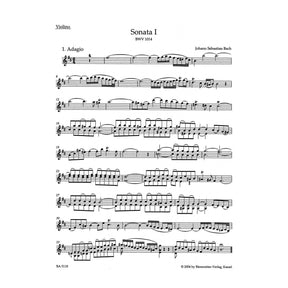 Bach, JS - 6 Sonatas for Violin and Piano, BWV 1014-1019, Volume 1 - for Violin and Piano -  edited by Wollny and Manze - Barenreiter Verlag URTEXT Edition