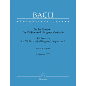 Bach, JS - 6 Sonatas for Violin and Piano, BWV 1017-1019, Volume 2  - edited by Peter Wollny and Andrew Manze - Bärenreiter Verlag URTEXT