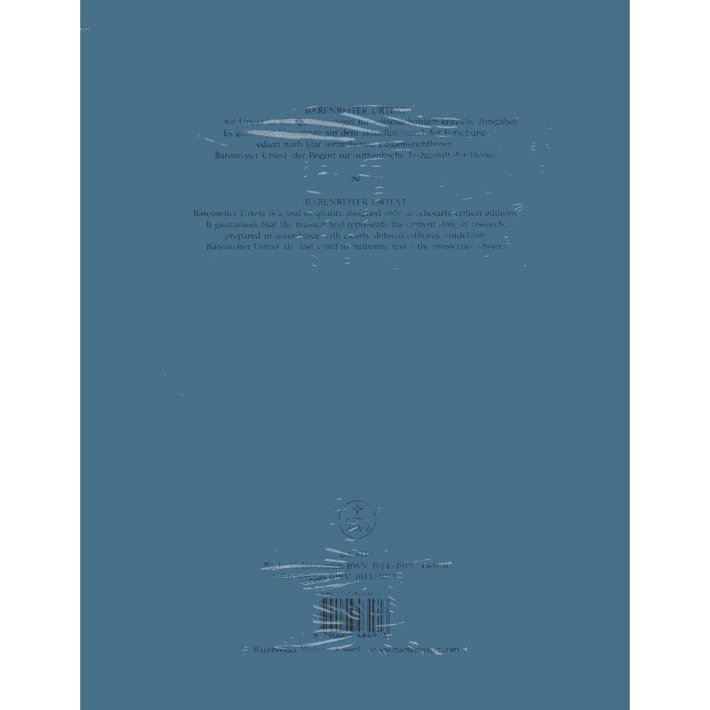 Bach, JS - 6 Sonatas for Violin and Piano, BWV 1017-1019, Volume 2  - edited by Peter Wollny and Andrew Manze - Bärenreiter Verlag URTEXT