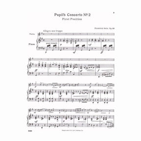 Seitz, Fritz (Friedrich) - Student's Concerto No 2 in G Major, Op 13 - Violin and Piano - Schirmer