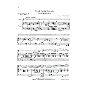 Seitz, Fritz (Friedrich) - Students' Concerto No 3 in g minor, Op 12 For Violin and Piano Published by G Schirmer