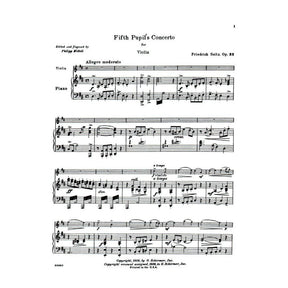 Seitz, Fritz (Friedrich) - Student's Concerto No 5 In D Major Op 22 For Violin and Piano Published by G Schirmer
