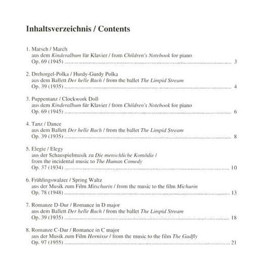 Shostakovich, Dmitri - Album Pieces for Violin and Piano - Violin and Piano - edited by Fortunatov - Sikorski
