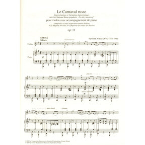 Wieniawski, Henryk - Le Carnaval Russe, Op. 11 - for Violin and Piano - edited by Renata Suchowiejko - PWM Edition