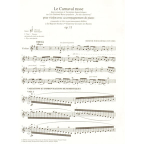 Wieniawski, Henryk - Le Carnaval Russe, Op. 11 - for Violin and Piano - edited by Renata Suchowiejko - PWM Edition