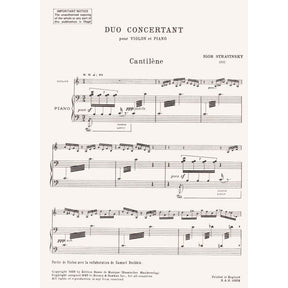 Stravinsky, Igor - Duo Concertant for Violin and Piano - Boosey and Hawkes