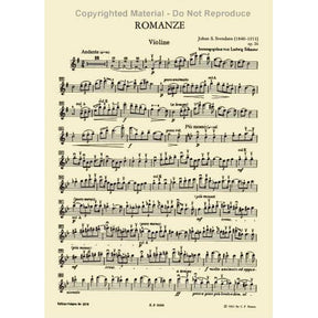 Svendsen, Johan - Romance Op 26 - Violin and Piano - Peters