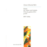 Bach, J.S. - Sonata for Violin and Cembalo in G Minor - optional Viola da gamba part - BWV 1030a - Edition Breitkopf