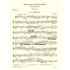 Tchaikovsky, PI - Souvenir d'un Lieu Cher, Op 42 - Violin and Piano - edited by Komarov - G Henle Verlag URTEXT