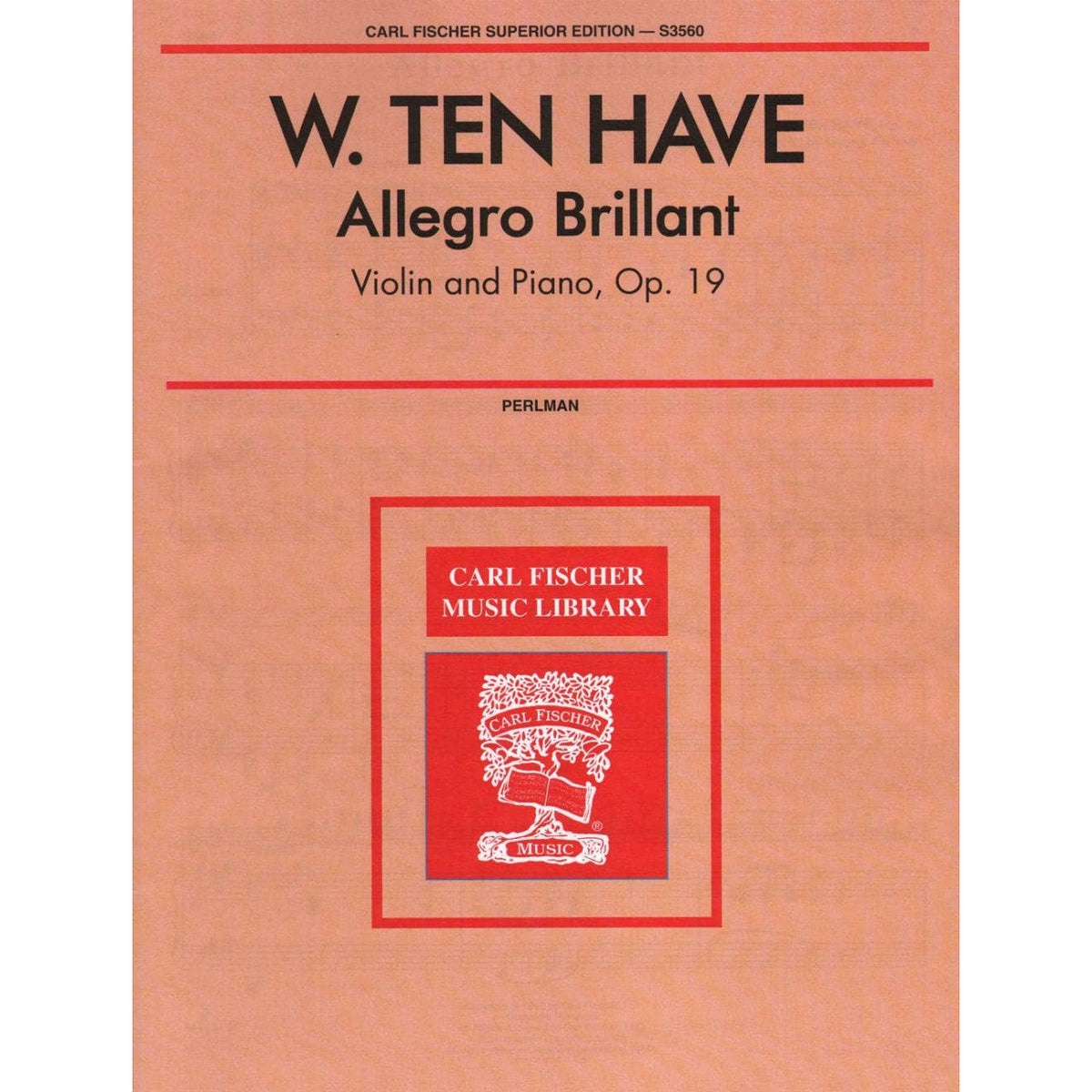 Ten Have - Allegro Brillante Op 19 For Violin and Piano Published by Carl Fischer